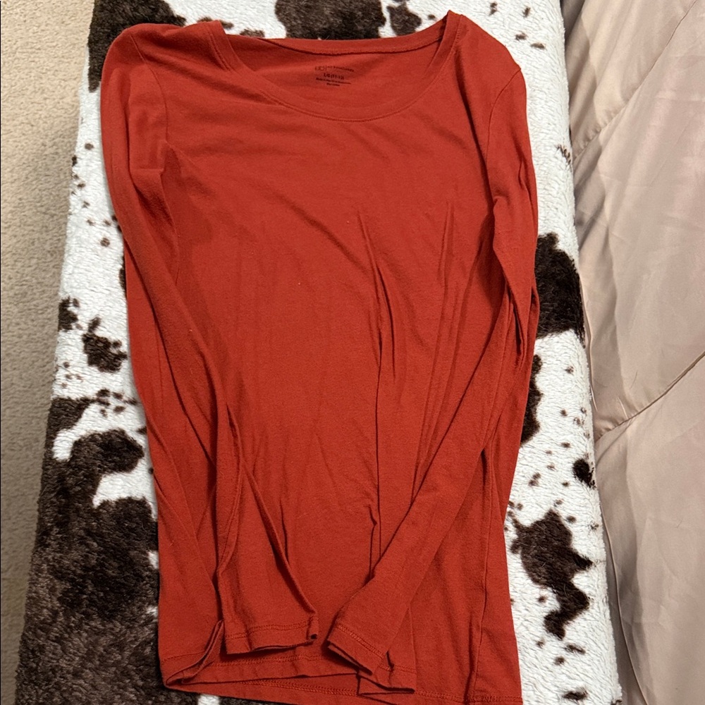 Long sleeve burnt orange/red plain shirt